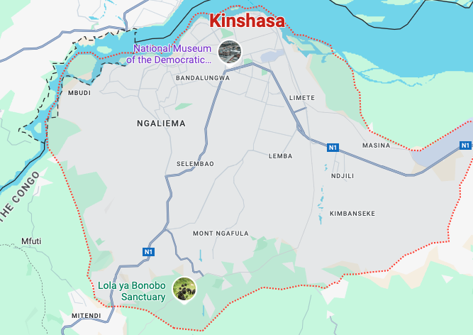 Kinshasa Service Area Map